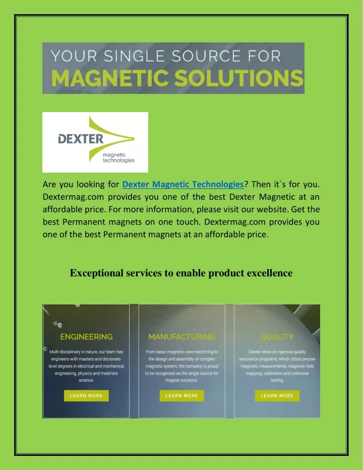 are you looking for dexter magnetic technologies
