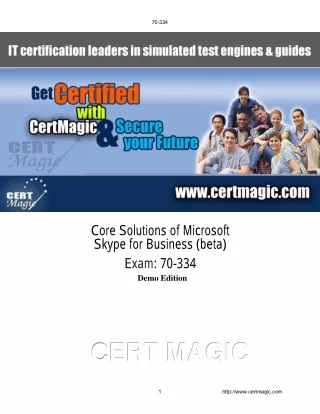 Pass Core Solutions of Microsoft Skype for Business 70-334 Exam with Guarantee