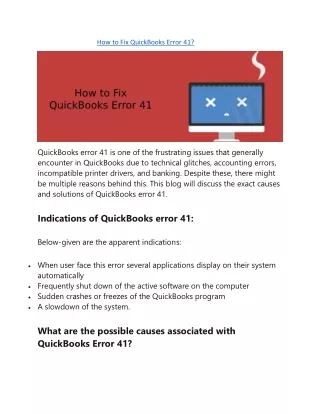 how to fix quickbooks error 41