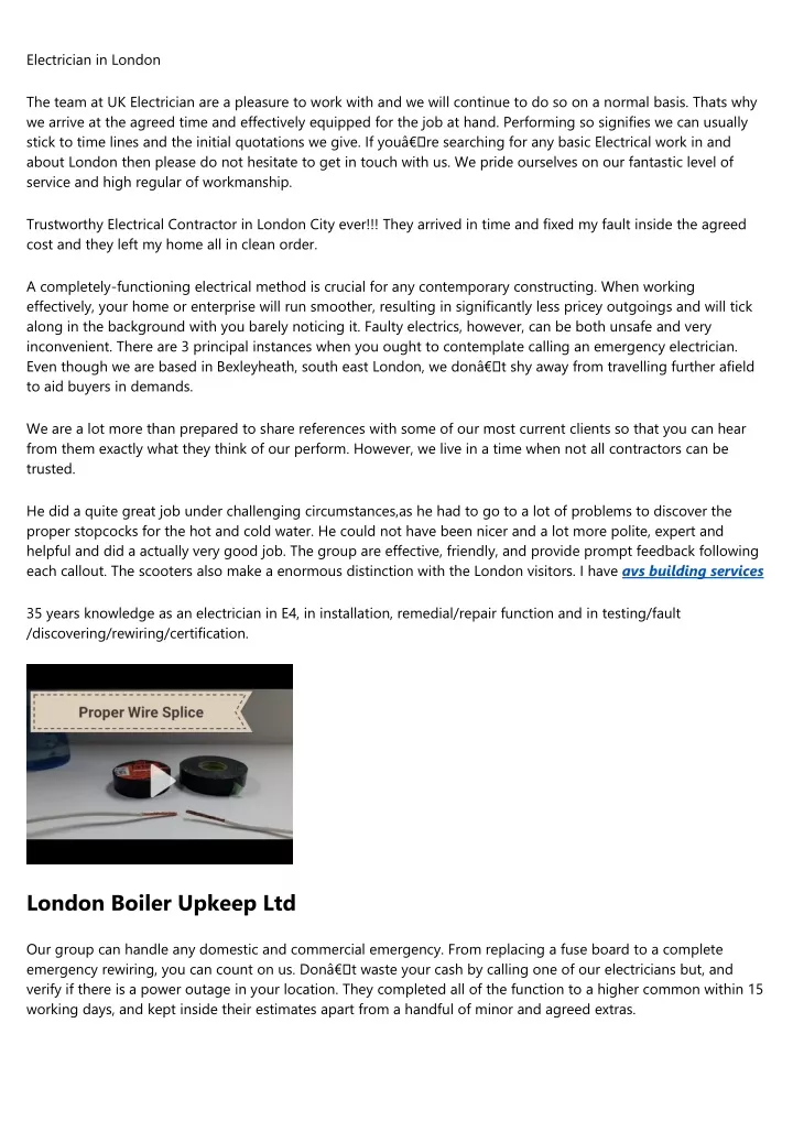 electrician in london