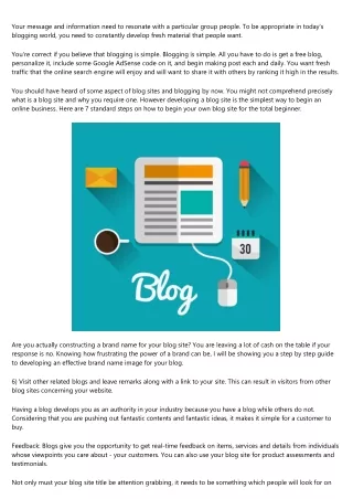 10 Ideas For Getting Going With Your Blog
