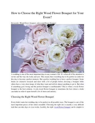 how to choose the right wood flower bouquet