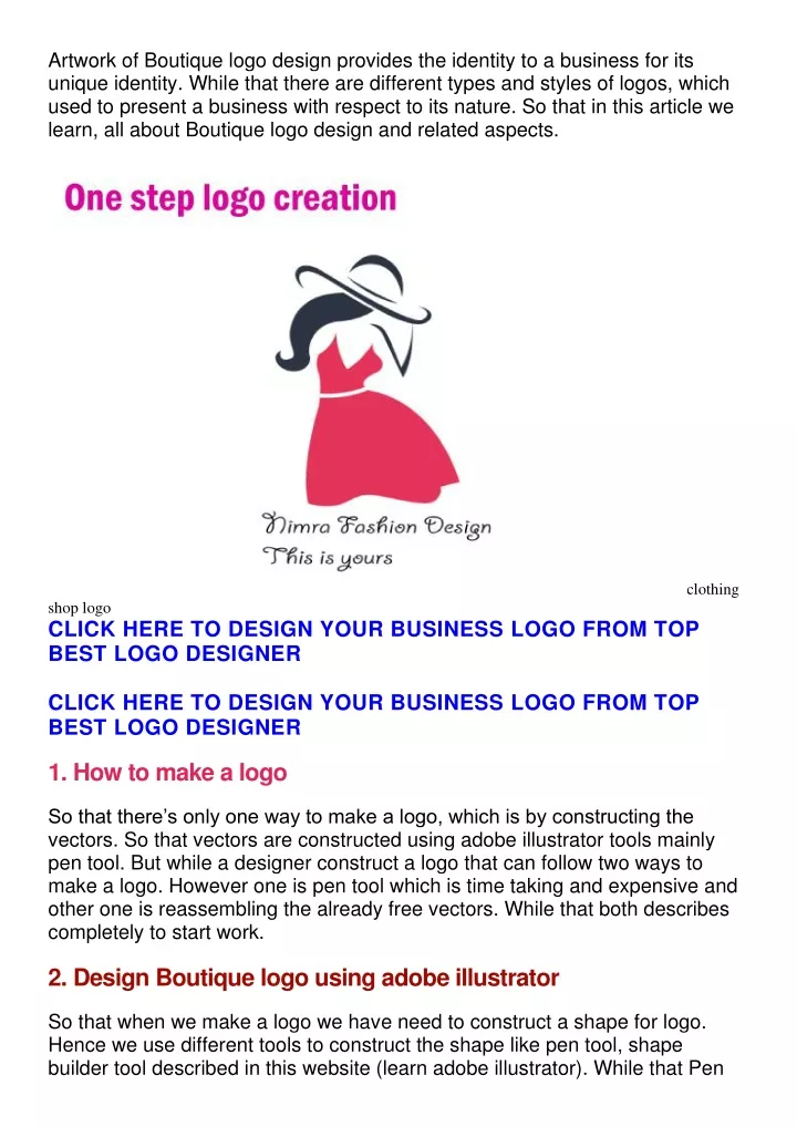 artwork of boutique logo design provides