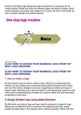 artwork of emblem logo design provides