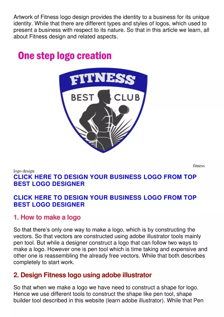 artwork of fitness logo design provides