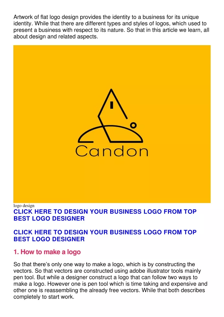 artwork of flat logo design provides the identity