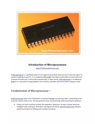 Complete Introduction of Microprocessor and types