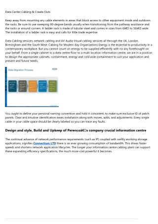 data center cabling create outs