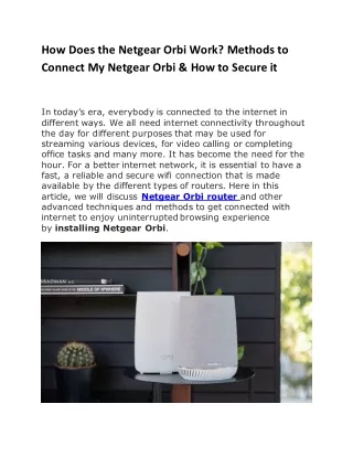 How Does the Netgear Orbi Work? Methods to Connect My Netgear Orbi & How to Secure it