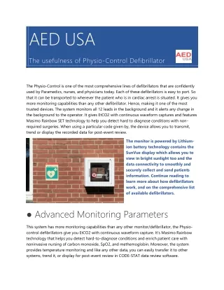 The usefulness of Physio-Control Defibrillator