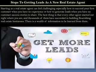 steps to getting leads as a new real estate agent