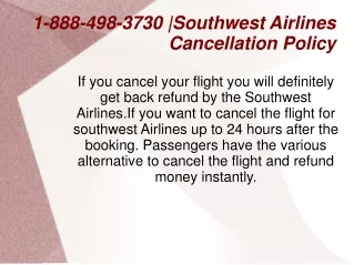 1-888-498-3730 |southwest cancellation policy