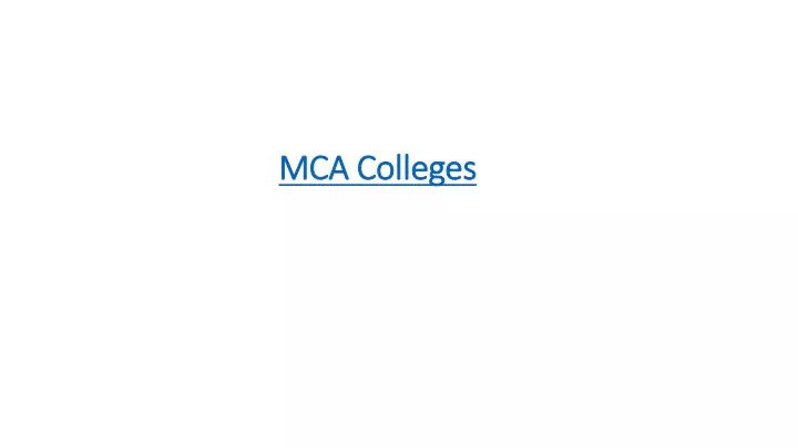 mca colleges