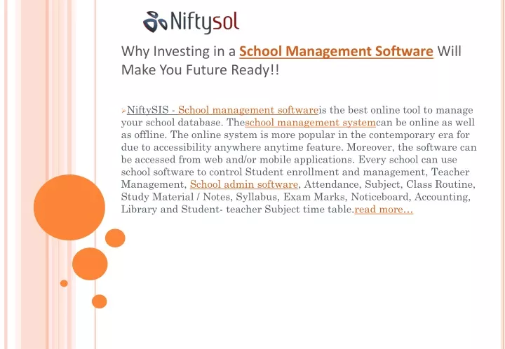why investing in a school management software
