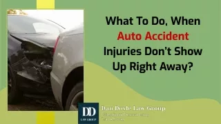 what to do when auto accident injuries don t show