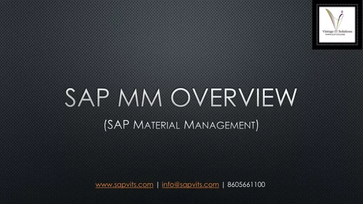 sap mm overview