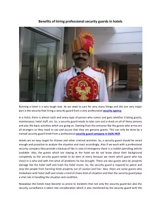 benefits of hiring professional security guards