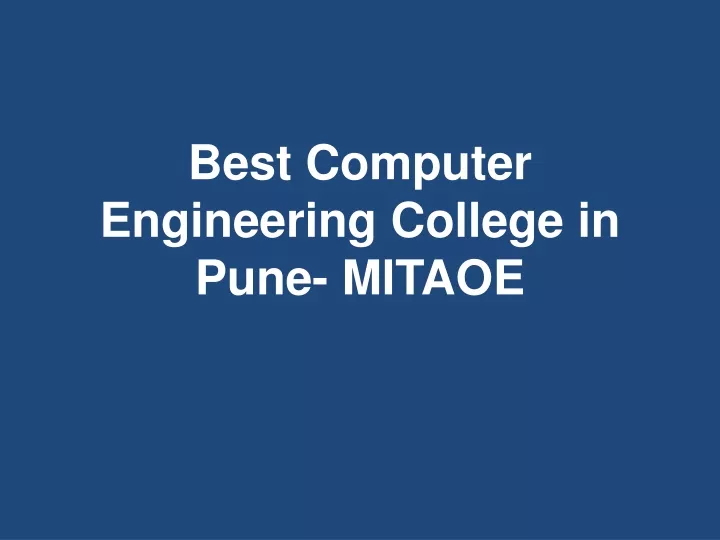 best computer engineering college in pune mitaoe