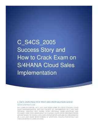 c s4cs 2005 success story and how to crack exam