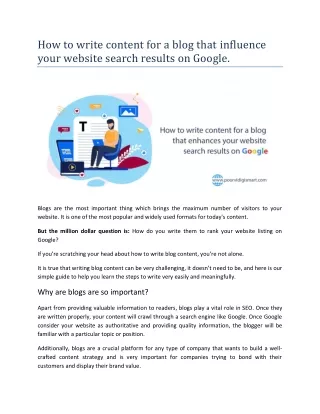 how to write content for a blog that influence