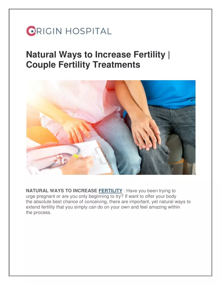 natural ways to increase fertility couple