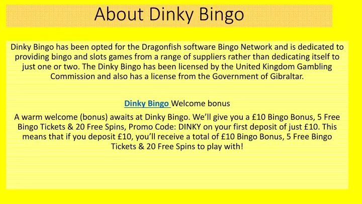 about dinky bingo