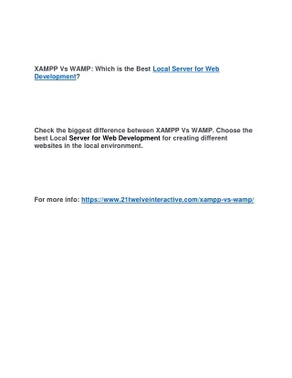 xampp vs wamp which is the best local server