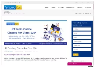 JEE Classes For 12th