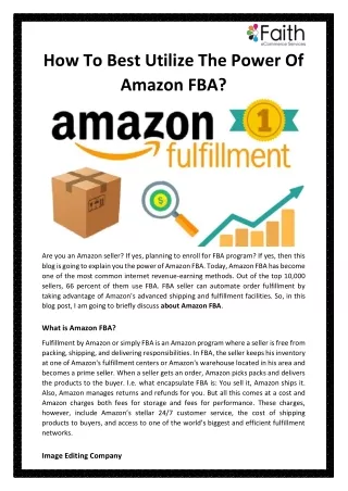 How To Best Utilize The Power Of Amazon FBA?