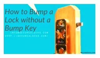 How to Bump a Lock without a Bump Key