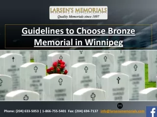 Guidelines to Choose Bronze Memorial in Winnipeg