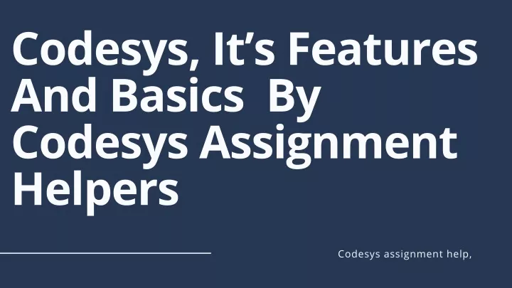codesys it s features and basics by codesys