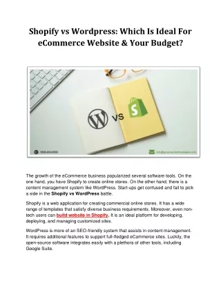 Shopify vs Wordpress: Which Is Ideal For eCommerce Website & Your Budget?