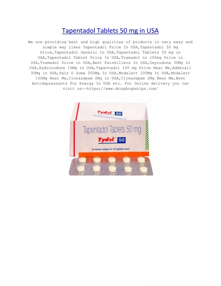 tapentadol tablets 50 mg in usa