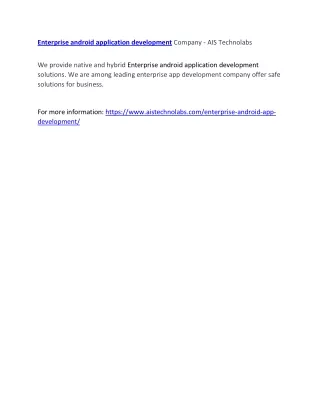 enterprise android application development