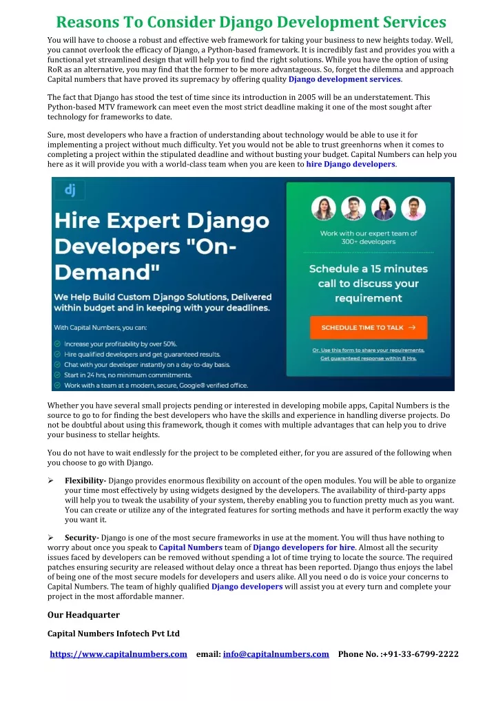 reasons to consider django development services