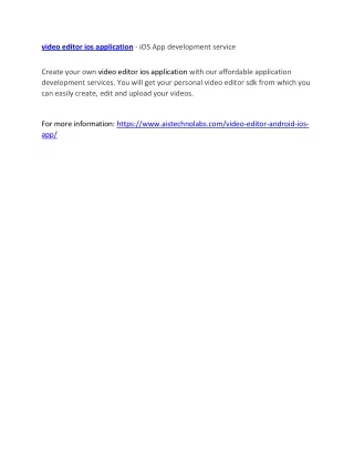 video editor ios application ios app development