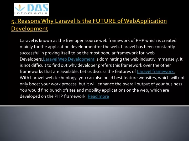 5 reasons why laravel is the future of webapplication development