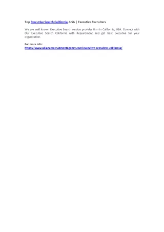 top executive search california usa executive