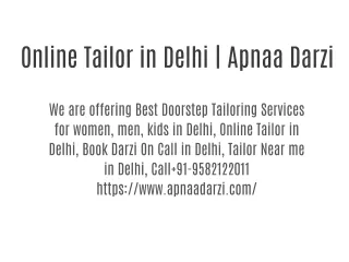 Online Tailor in Delhi | Apnaa Darzi