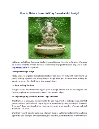how to make a beautiful clay ganesha idol easily