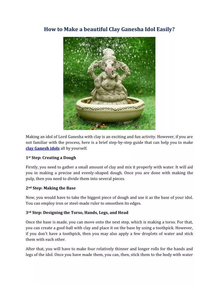 how to make a beautiful clay ganesha idol easily