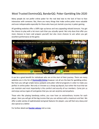 MotorQQ Situs Judi Poker DominoQQ Online Pkv Games Terpercaya 2020