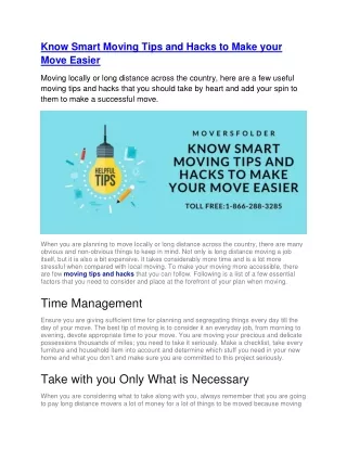 know smart moving tips and hacks to make your