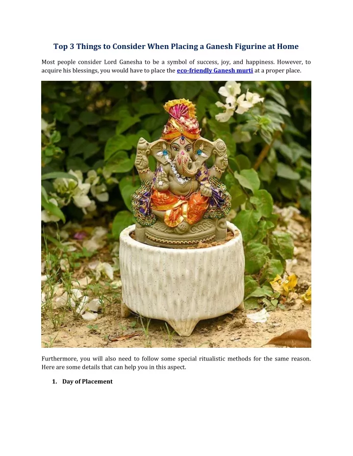 top 3 things to consider when placing a ganesh