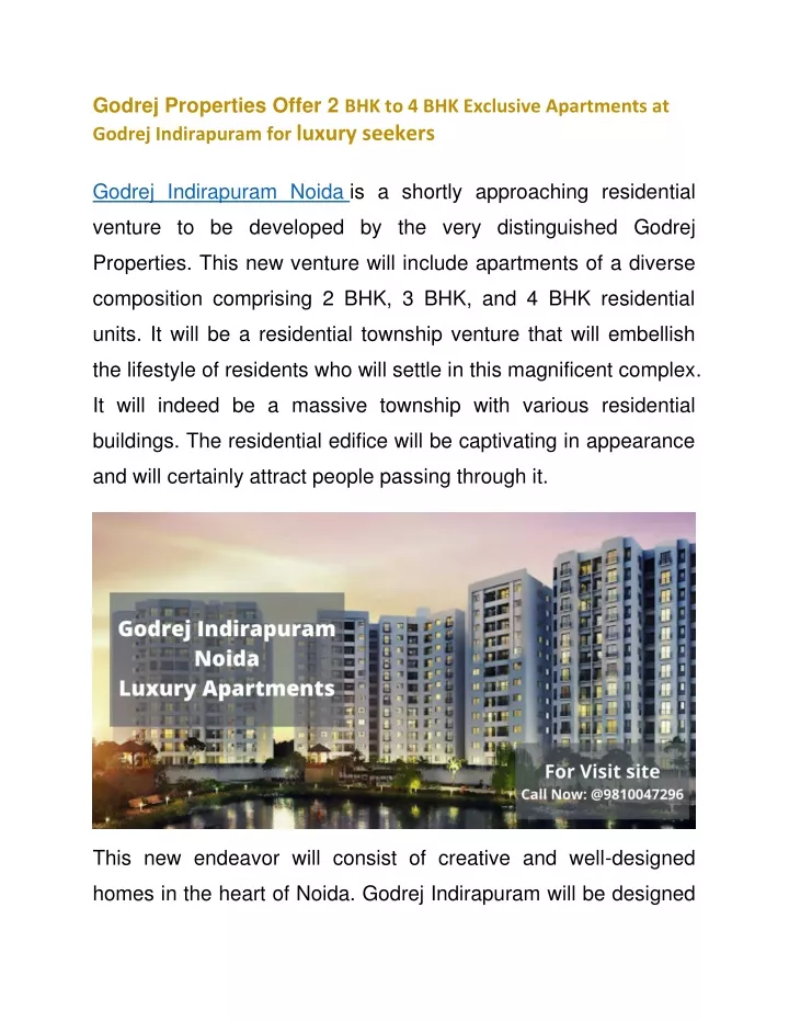 godrej properties offer 2 bhk to 4 bhk exclusive