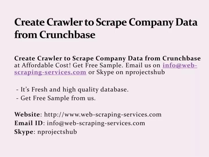 create crawler to scrape company data from crunchbase