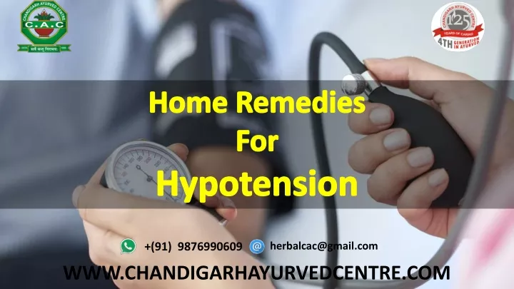 home remedies for hypotension