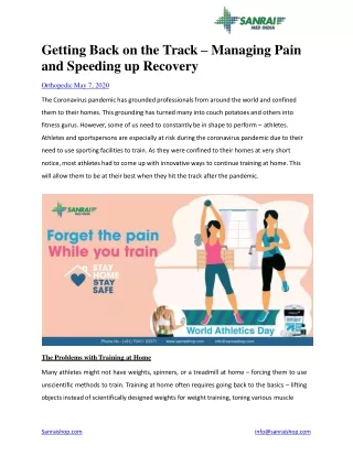 getting back on the track managing pain and speeding up recovery