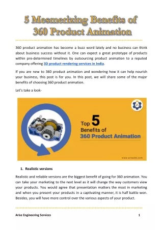 5 Mesmerizing Benefits of 360 Product Animation